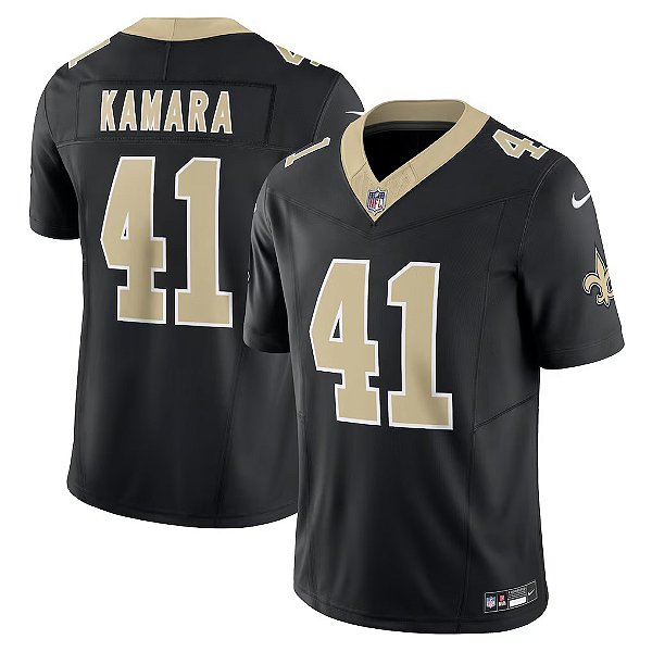 Camisa NFL New Orleans Saints - Kamara - Preta - Vapor F.U.S.E. Limited - Masculina Adulto e Infantil