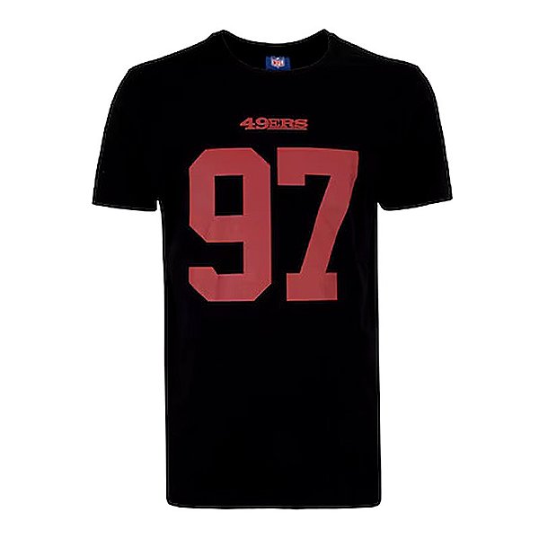 Camiseta NFL San Francisco 49ers Nick Bosa 97 Masculina Preta NTK Big Number