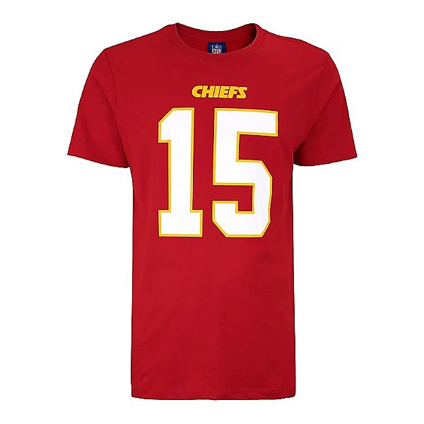 Camiseta NFL Kansas City Chiefs Patrick Mahomes 15 Masculina Vermelha NTK Big Number