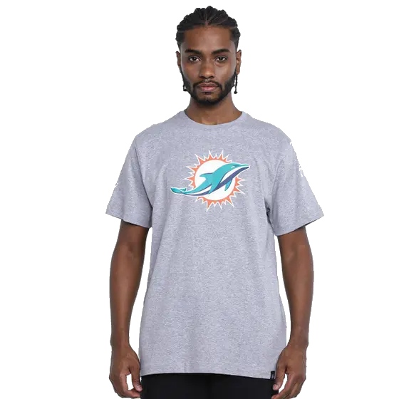 Camiseta Miami Dolphins Masculina Cinza NFL NTK Big Logo