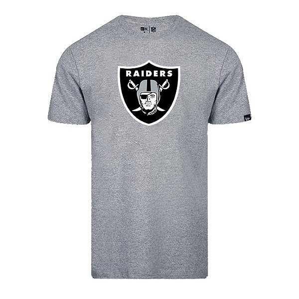 Camiseta NFL Las Vegas Raiders Masculina Cinza New Era Big Logo