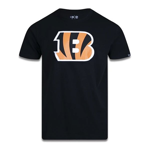 Camiseta NFL Cincinnati Bengals Masculina Preta New Era Big Logo