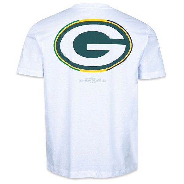 Camiseta NFL Green Bay Packers Masculina Branca New Era Celebration Jogo de São Paulo