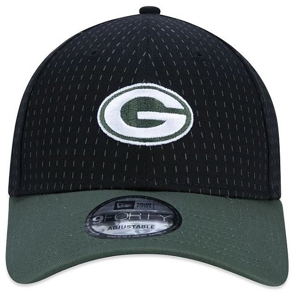 Boné New Era NFL Green Bay Packers Preto e Verde 9TWENTY Snapback