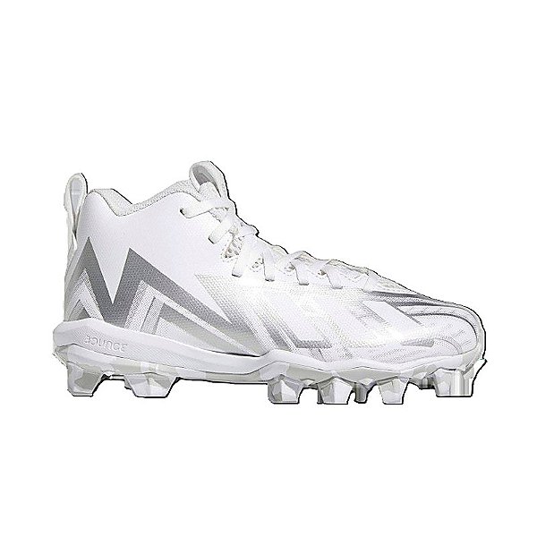 Chuteira De Futebol Americano Adidas Freak Spark MID Branca e Prata