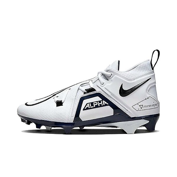 Chuteira De Futebol Americano Nike Alpha Menace 3 Pro Branca e Azul Escuro