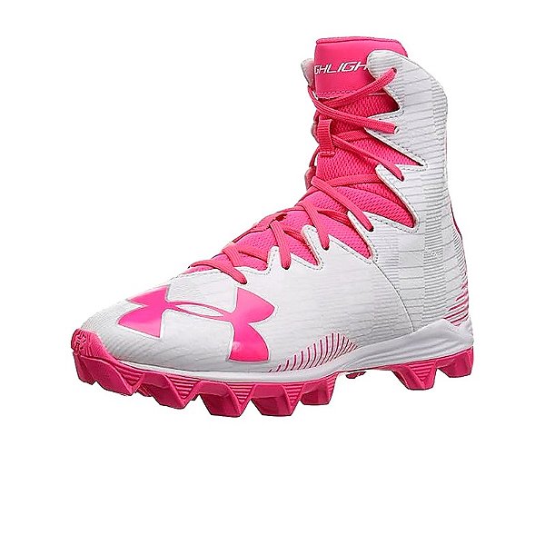 Chuteira De Futebol Americano Under Armour Highlight M.C Rosa e Branca