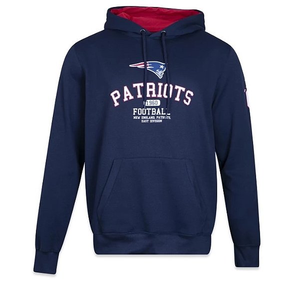 Moletom Canguru New Era NFL New England Patriots Azul Brand