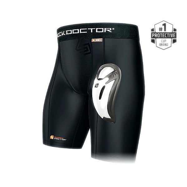 Coquilha Com Shorts de Compressão Shock Doctor Preto