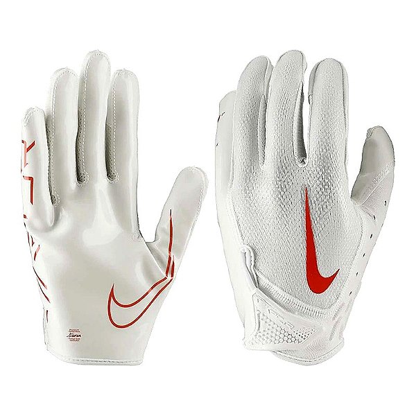 Luva de Futebol Americano para Recebedores Nike Vapor Jet 7.0 Branca e Laranja