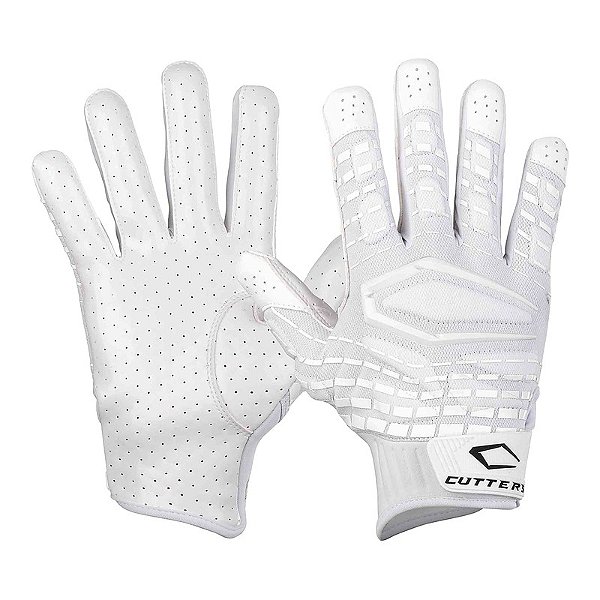 Luva De Futebol Americano Para Recebedores, TE, OL/DL Cutters The Gamer 5.0 Branca
