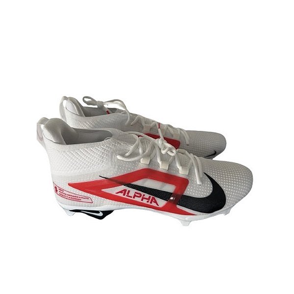 Chuteira De Futebol Americano Nike Alpha Menace 4 Pro Branca e Vermelha