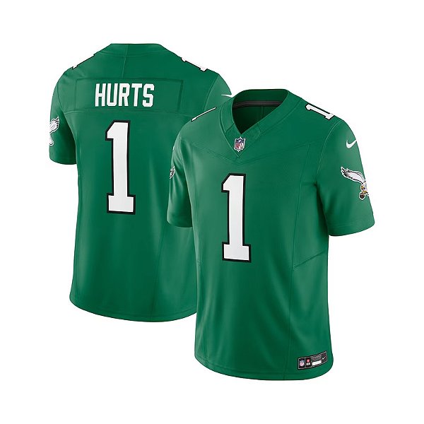 Jersey NFL Philadelphia Eagles Jalen Hurts 1 Nike Masculina Verde Alternate Adulto e Infantil Fuse
