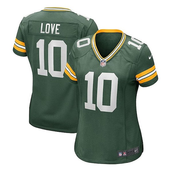 Jersey NFL Green Bay Packers Jordan Love 10 Nike Feminina Verde Fuse