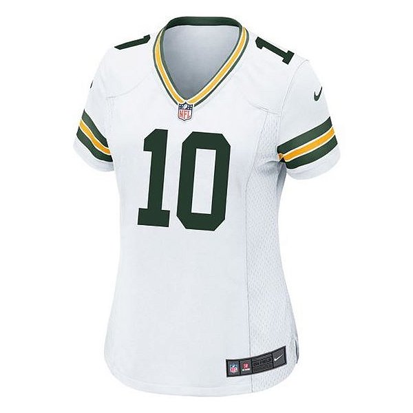 Jersey NFL Green Bay Packers Jordan Love 10 Nike Feminina Branca Fuse