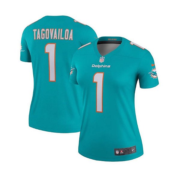Jersey NFL Miami Dolphins Tua Tagovailoa 1 Nike Feminina Verde Fuse