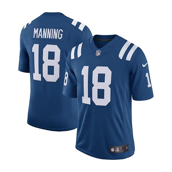 Jersey NFL Indianapolis Colts Peyton Manning 18 Nike Masculina Azul Adulto e Infantil Fuse