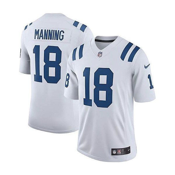 Jersey NFL Indianapolis Colts Peyton Manning 18 Nike Masculina Branca Adulto e Infantil Fuse