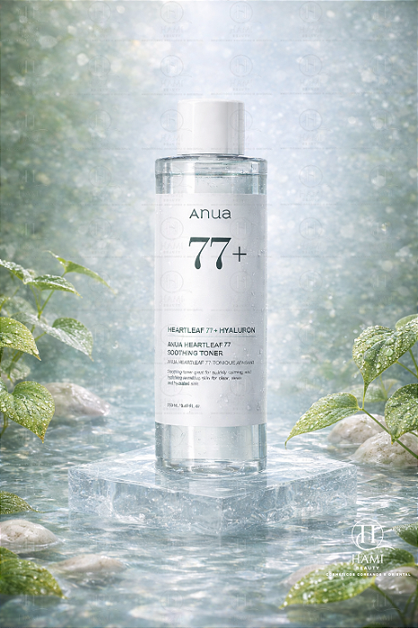 Anua Heartleaf 77% + Hyaluron Soothing Toner 250ml – Tônico Calmante Hidratante