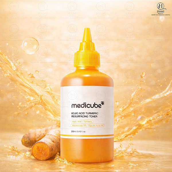 Medicube Kojic Acid Turmeric Resurfacing Toner 250ml - Tônico Medicube Cúrcuma/Açafrão de Clareamento