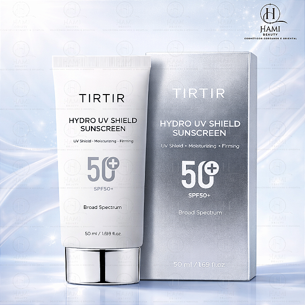TIRTIR Hydro UV Shield Sunscreen SPF50+ - Protetor Solar Invisível, com acabamento primer, prepara a pele para maquiagem Skincare Coreano