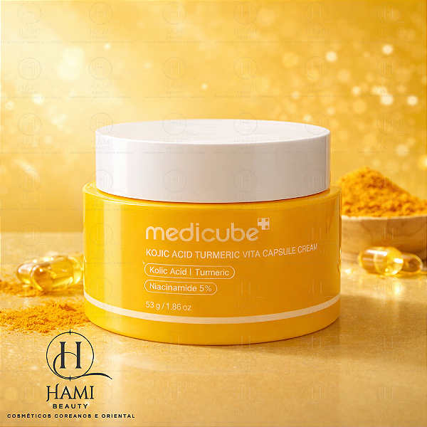 Medicube Kojic Acid Turmeric Vita Capsule Cream - Creme de Cápsula Tratamento Acne e Manchas Coreano
