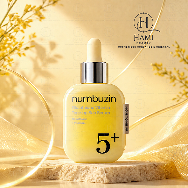 Numbuzin No.5+ Glutathione Vitamin Tone-Up Sun Serum – Protetor Solar Coreano Iluminador com Efeito Tone-Up (Glutathione + Vitamina C)