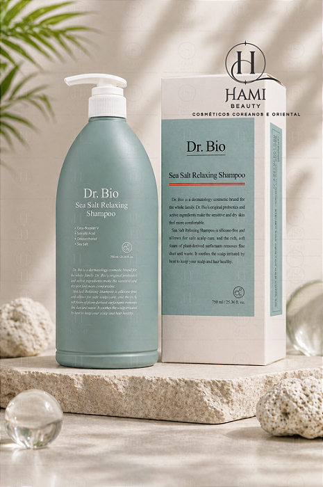 Dr. Bio Sea Salt Relaxing Shampoo 750ml – Shampoo Coreano Detox para Couro Cabeludo