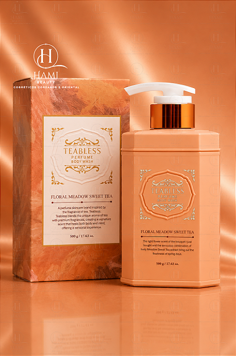TEABLESS Floral Meadow Sweet Tea Perfume Body Wash - Sabonete Líquido Corporal Coreano Perfumado e Hidratante