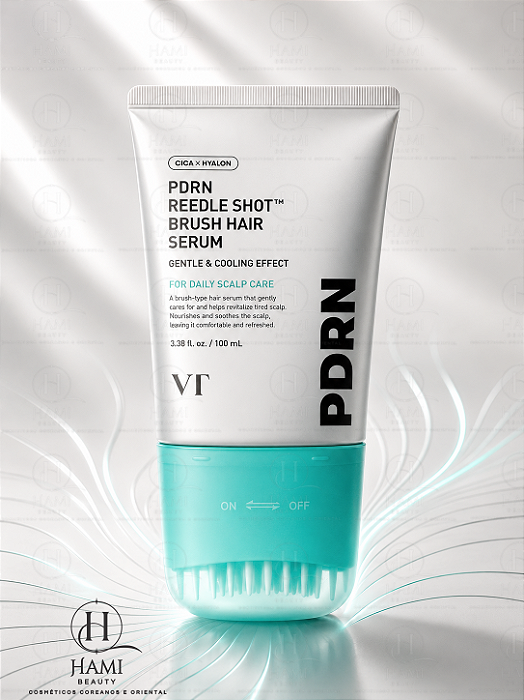 VT PDRN Reedle Shot Brush Hair Serum – Sérum Capilar para Couro Cabeludo com Aplicador Massageador 100ml
