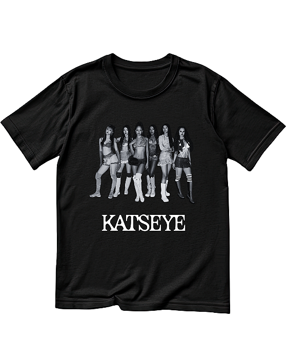 Camiseta KATSEYE P&B Touch Fanmade O Culto do Pop