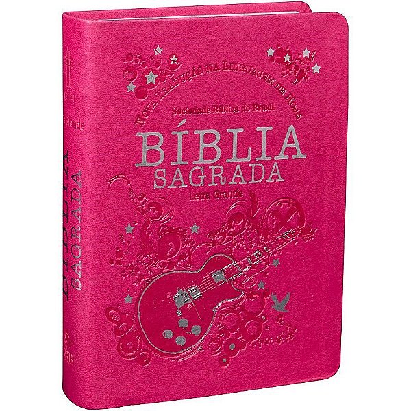 Livro Bíblica Sagrada Letra Grande - Capa Pink - Sbb