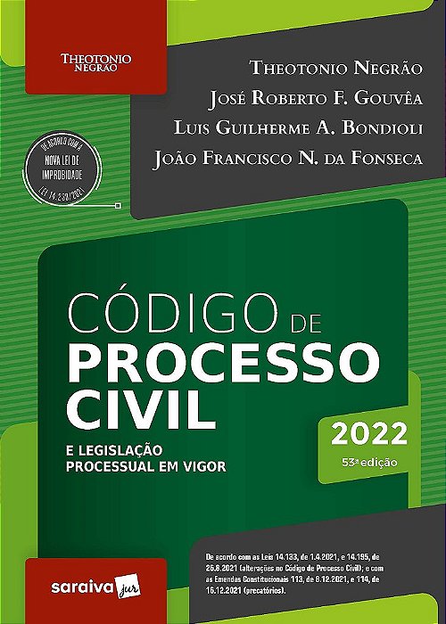 Livro Código de Processo Civil e Legislação Processual em Vigor 53º Edição - Negrão - Saraiva
