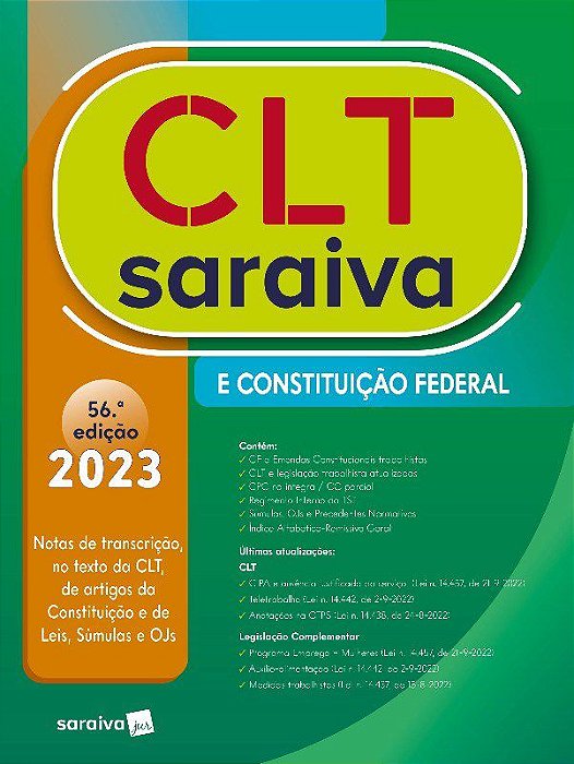 Livro Clt Saraiva e Constituicao Federal - Saraiva Juridico