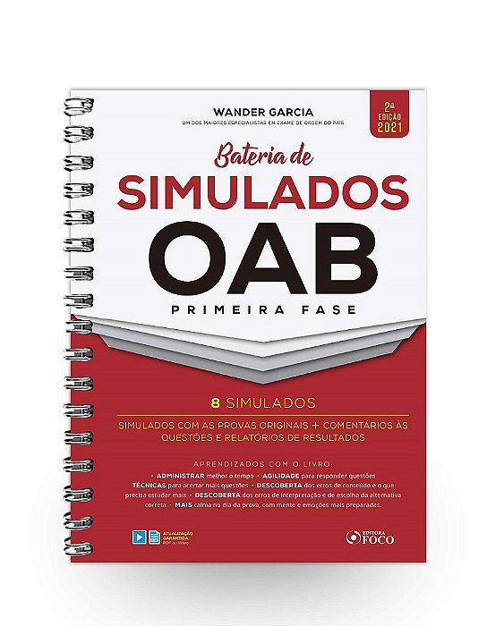 Livro Bateria de Simulados Oab 1  Fase - 2  Ed - 2021 - Teresa Robinson; Mel