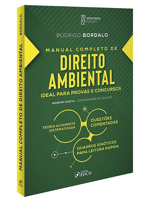 Livro Manual Completo de Direito Ambiental - Bordalo - Foco