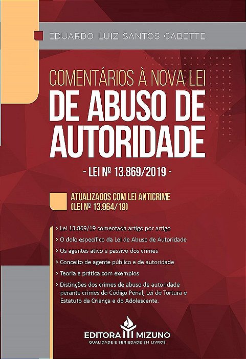 Livro Comentarios a Nova Lei de Abuso de Autoridade - Cabette