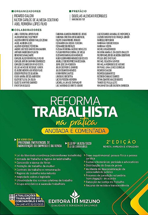 Livro Reforma Trabalhista Na Prática - Calcini, - Mizuno
