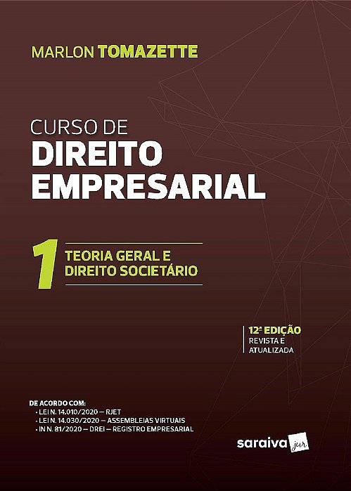 Livro Teoria Geral e Direito Societario - 12ed/20 - Tomazette