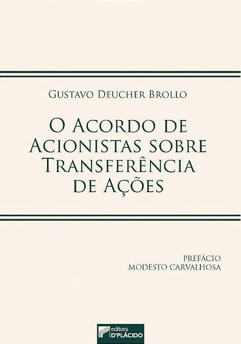 Livro Acordo de Acionistas sobre Transfêrencia de Ações