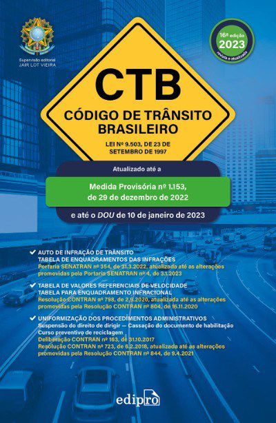 Livro Codigo de Transito Brasileiro 2023: Ctb: Lei n 9.503, de 23 de Setembro de - Vieira