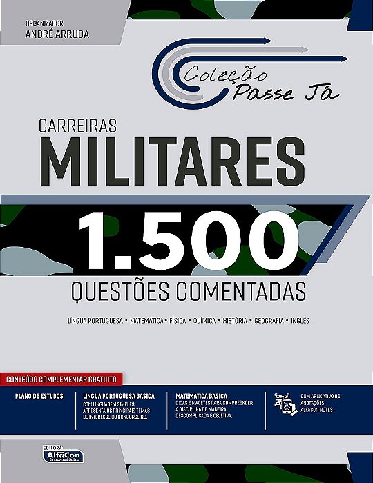 Livro 1500 Questões Comentadas Carreiras Militares 2021