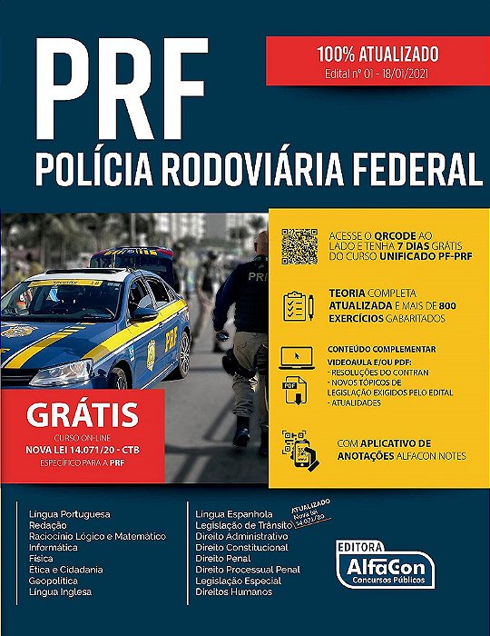 Livro Polícia Rodoviária Federal - Prf - 2021 - Editora Alfaco
