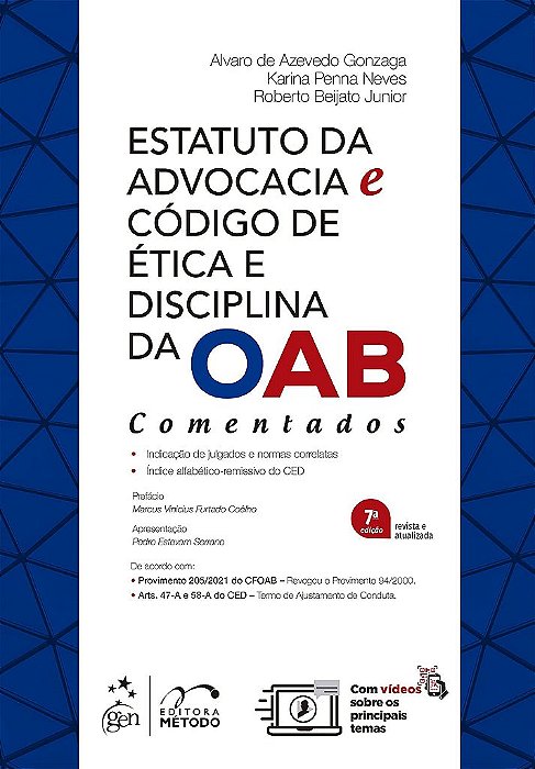 Livro Estatuto da Advocacia e Codigo de Etica e Disciplina da Oab - Comentados - Gonzaga/neves/beijat
