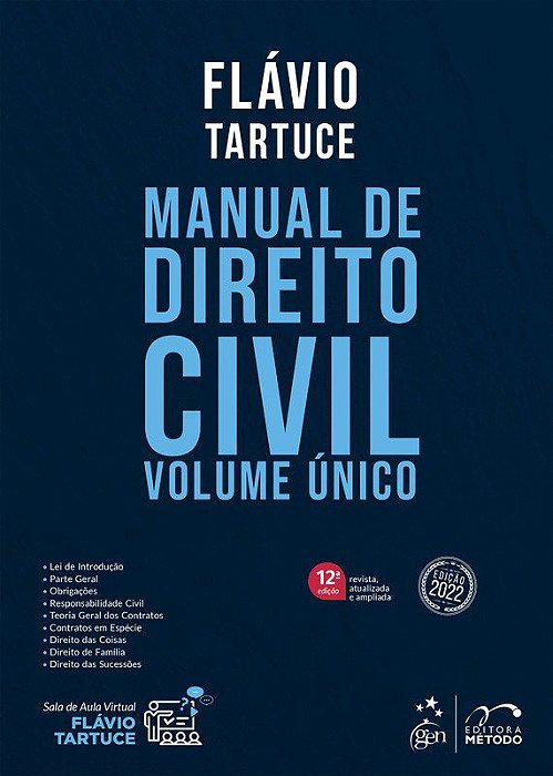 Livro Manual de Direito Civil: Volume Unico - Tartuce - Forense