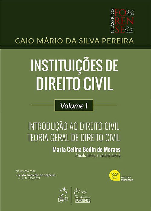 Livro Instituições de Direito Civil Introdução ao Direito Civil Pereira