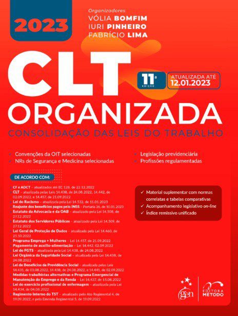 Livro Clt Organizada: Consolidação das Leis do Trabalho - Bomfim - Método