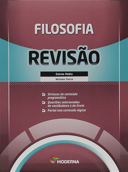 Livro Caderno de Revisao - Filosofia - Volume Unico - Editora Moderna