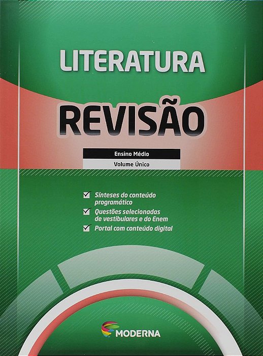 Livro Caderno de Revisao - Literatura - Volume Unico - Editora Moderna