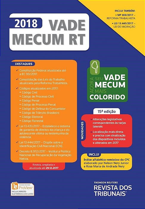 Livro Vade Mecum Rt 2018 - Equipe rt